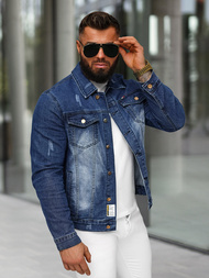 Férfi Farmer Dzseki Sötét-Kék OZONEE NB/MJ525BSZ