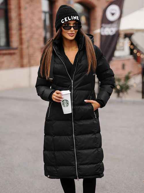 Női téli kabát fekete OZONEE JS/M736/392Z