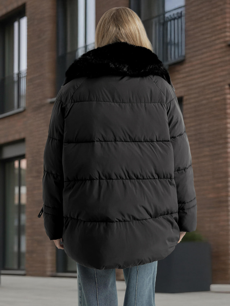 Női téli kabát fekete OZONEE JS/16M9185/392