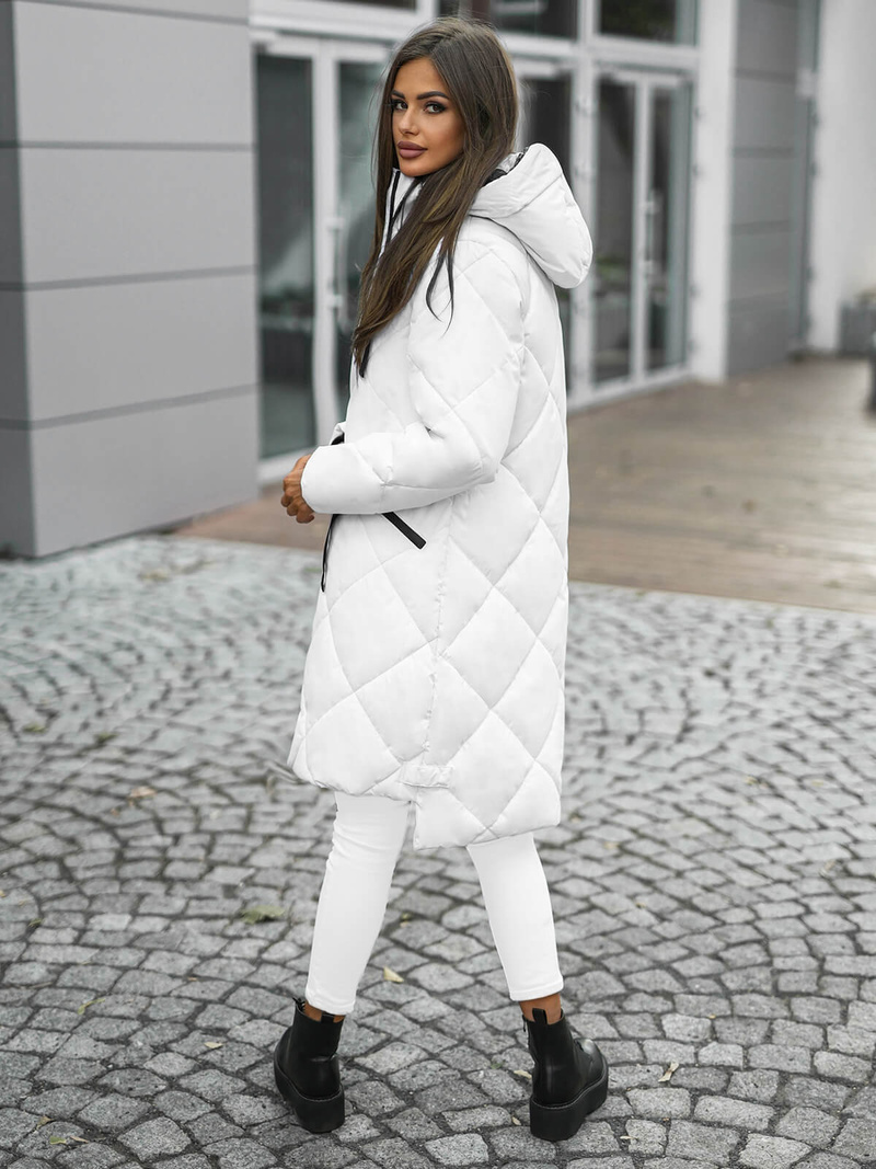 Női téli kabát fehér OZONEE JS/5M3168/281Z