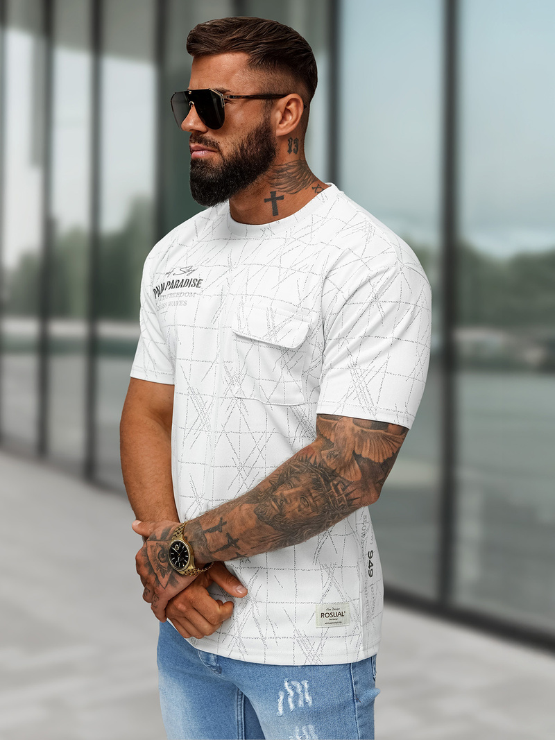 Férfi Póló Fehér OZONEE O/QQ1530