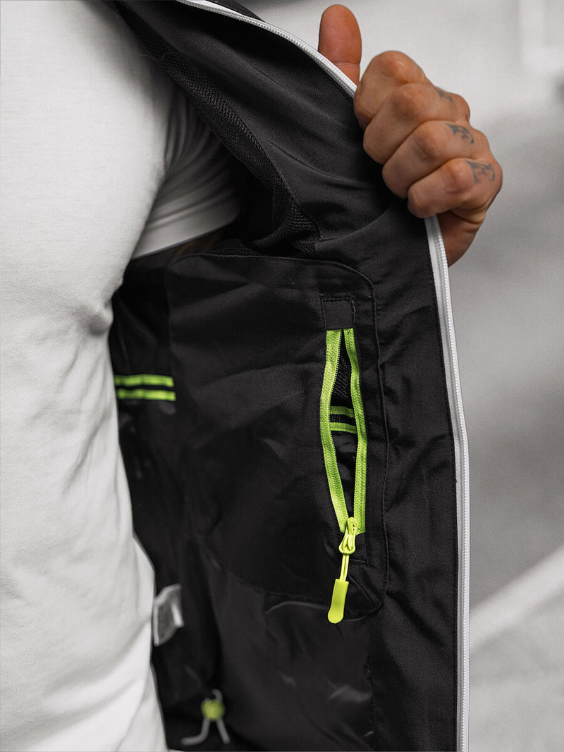 Férfi kapucnis softshell kabát fekete OZONEE JS/5M3105/392Z