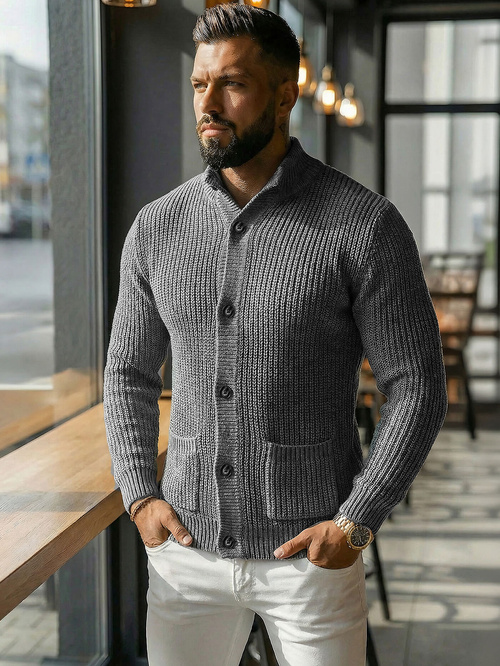 Férfi Pulóver Grafit OZONEE NB/MM6020/3Z