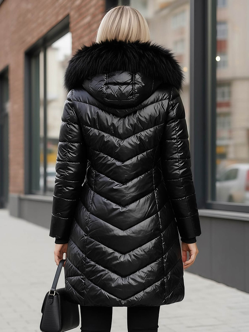 Női téli kabát fekete OZONEE JS/16M9100/392Z