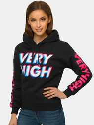 Női kapucnis pulóver Fekete OZONEE JS/B26012