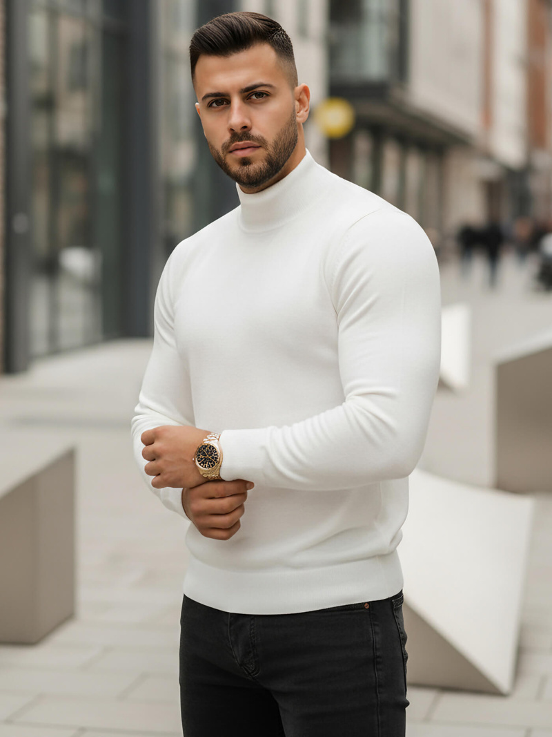 Férfi pulóver fehér OZONEE V/V24503