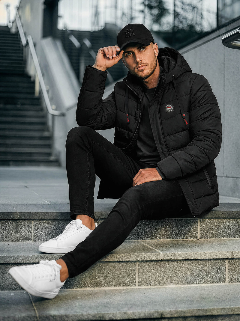 Férfi kabát fekete OZONEE JS/31M5081/392Z