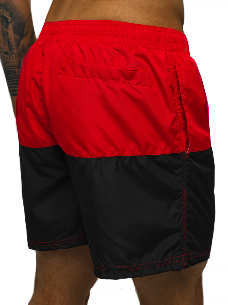 Férfi fürdőnadrág piros-fekete OZONEE JS/HM067