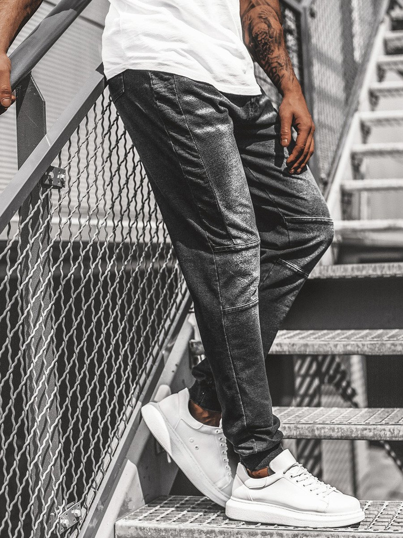 Férfi jogger farmer nadrág Fekete OZONEE JS/KK1021