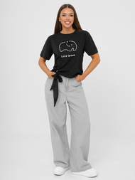 Női polo fekete OZONEE JS/RJ77247