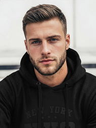 Férfi kapucnis felső fekete OZONEE JS/8B1971/3