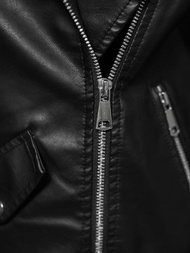 Női Bőrdzseki Fekete OZONEE JS/11Z8061