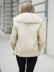 Női bőrdzseki ecru OZONEE JS/61M8507/280Z