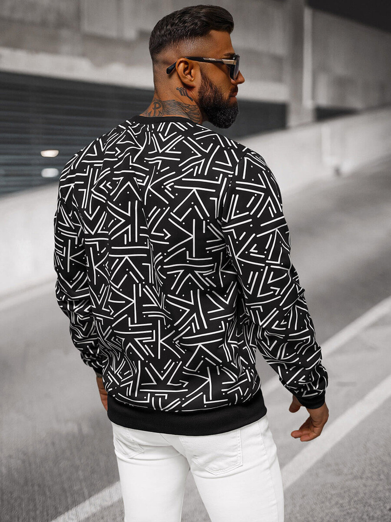 Férfi Pulóver Fekete OZONEE JS/8B1219/3