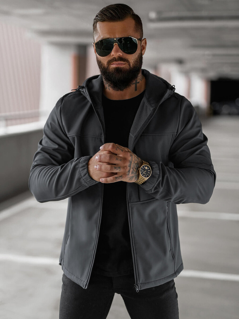 Férfi softshell kabát grafit OZONEE JS/27B6523/5Z