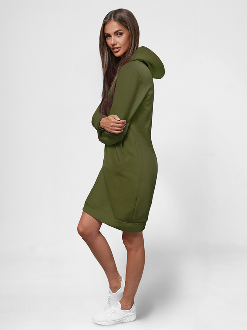 Női kapucnis pulóver khaki OZONEE JS/YS10005/29Z
