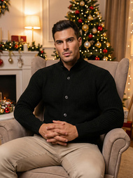 Férfi Pulóver Fekete OZONEE NB/MM6020/4Z