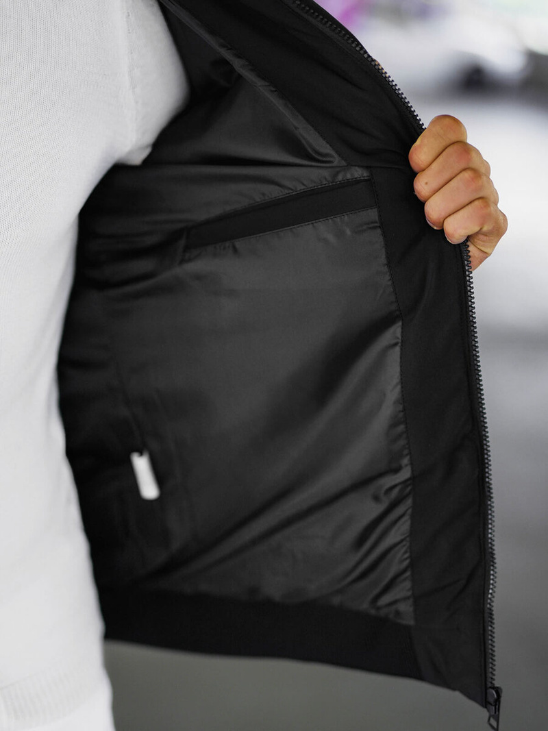 Férfi téli parka kabát fehér–fekete OZONEE JS/31M5030/392Z