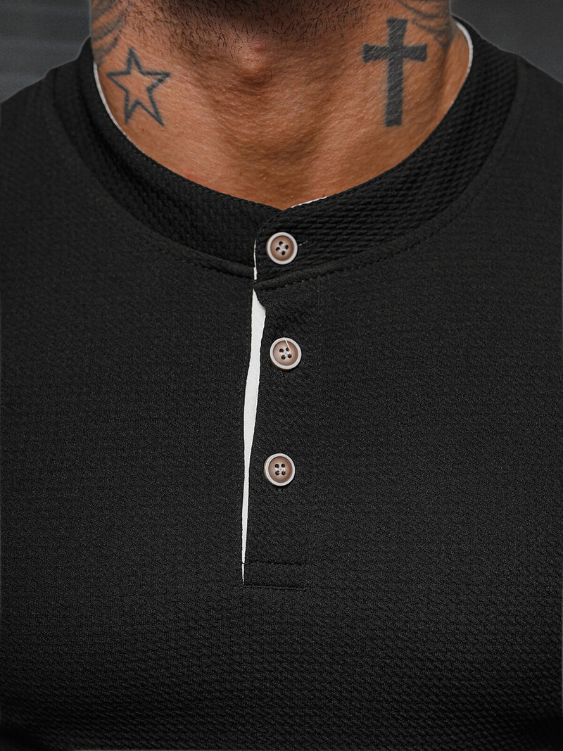 Férfi Póló Fekete OZONEE O/M011