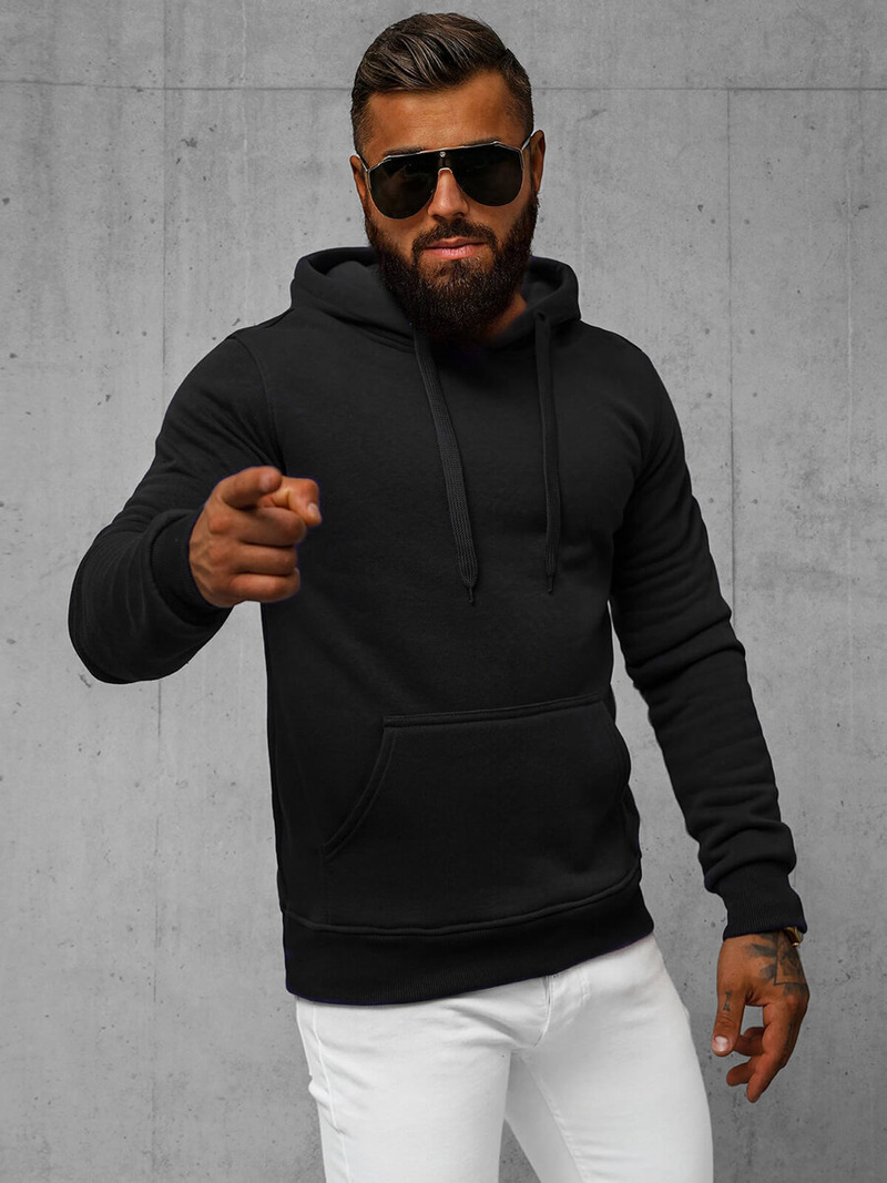 Férfi kapucnis pulóver Fekete OZONEE JS/2009Z