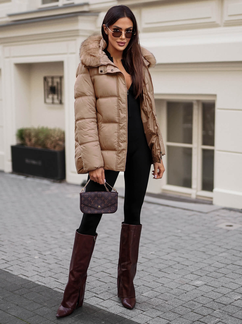 Női téli kabát camel OZONEE JS/5M3256/84