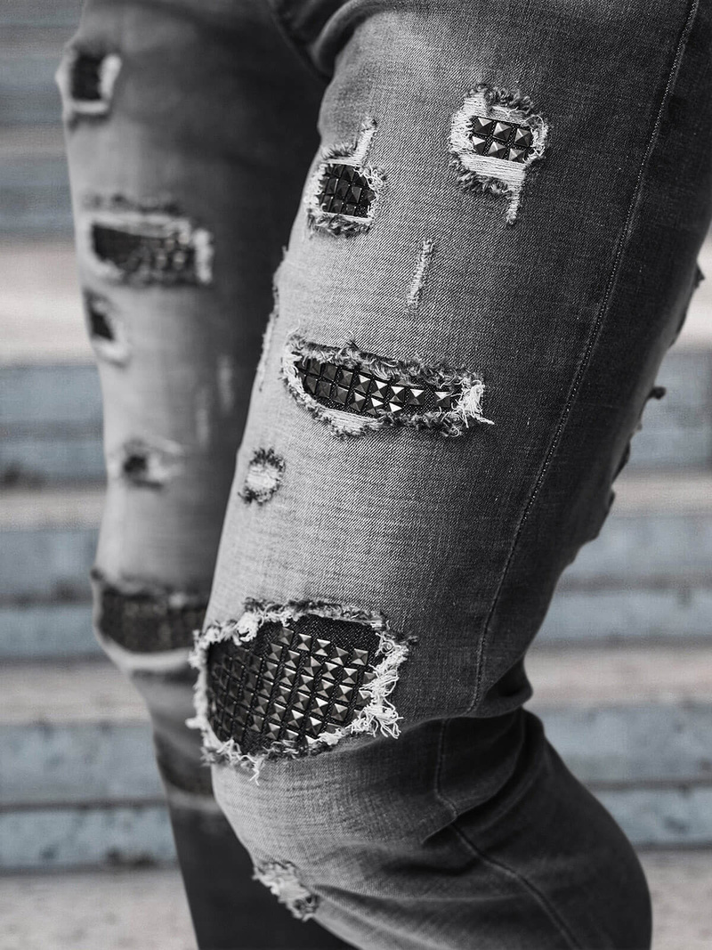 Férfi farmer nadrág fekete OZONEE NB/MP0152N