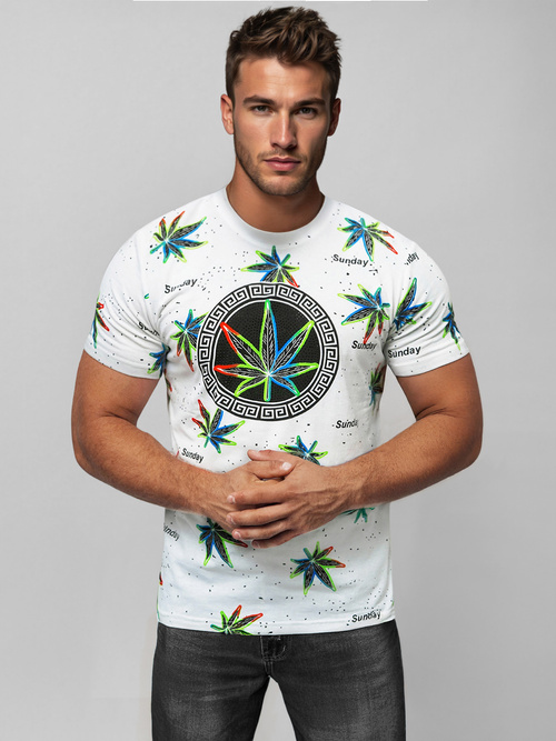 Férfi Póló Fehér OZONEE O/T136/1Z