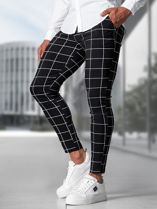 Férfi Chino Nadrág Fekete OZONEE O/P4009Z