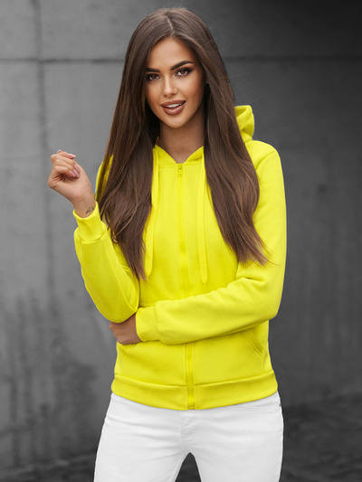 Női kapucnis pulóver Sárga neon OZONEE JS/W03Z