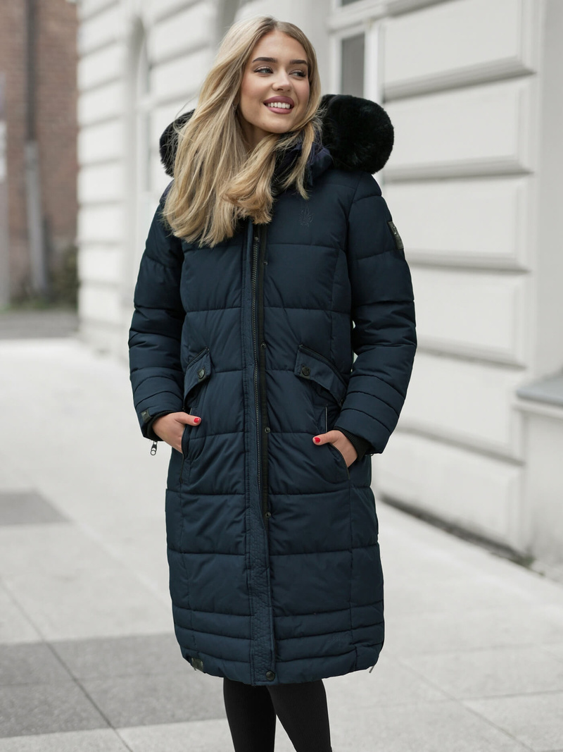 Női téli kabát póló gránát OZONEE O/W377