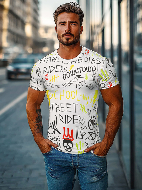 Férfi Póló Fehér OZONEE JS/8T1212/1Z