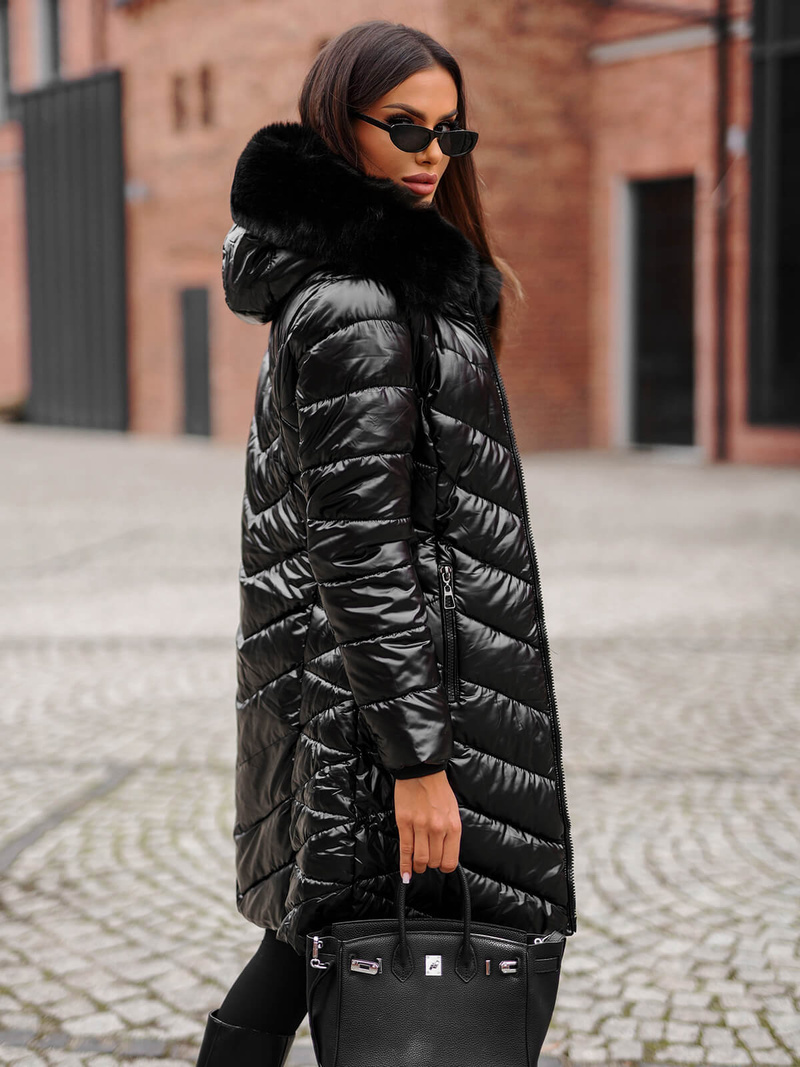 Női téli kabát fekete OZONEE JS/16M9100/392Z