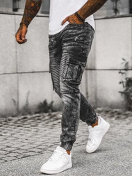 Férfi Nadrág Jogger Fekete OZONEE NB/MP0112N