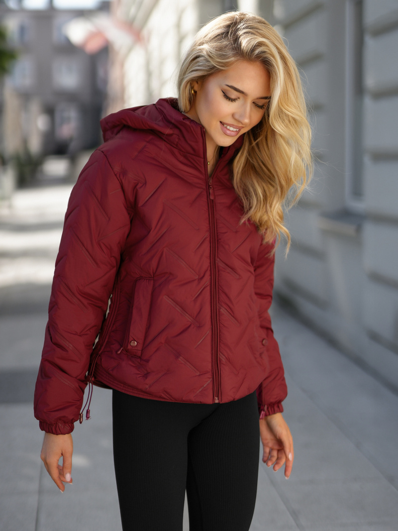 Női téli kabát burgundia OZONEE JS/16M9315/06