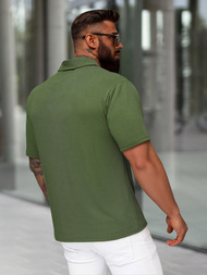 Férfi galléros póló khaki OZONEE O/YN2/593