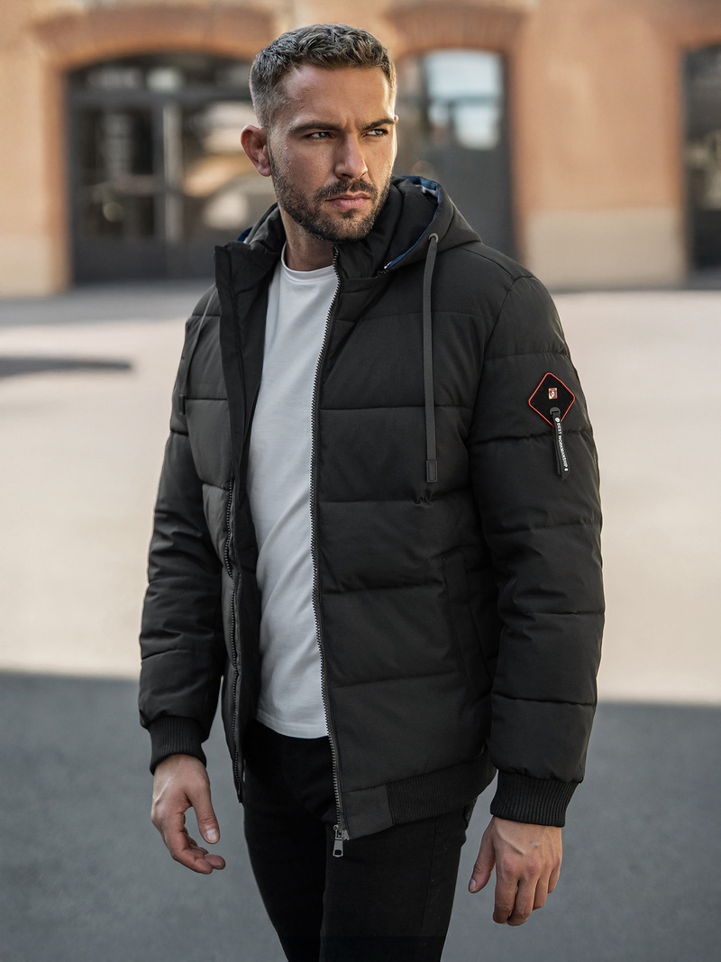 Férfi téli parka kabát fekete OZONEE JS/31M5031/392Z