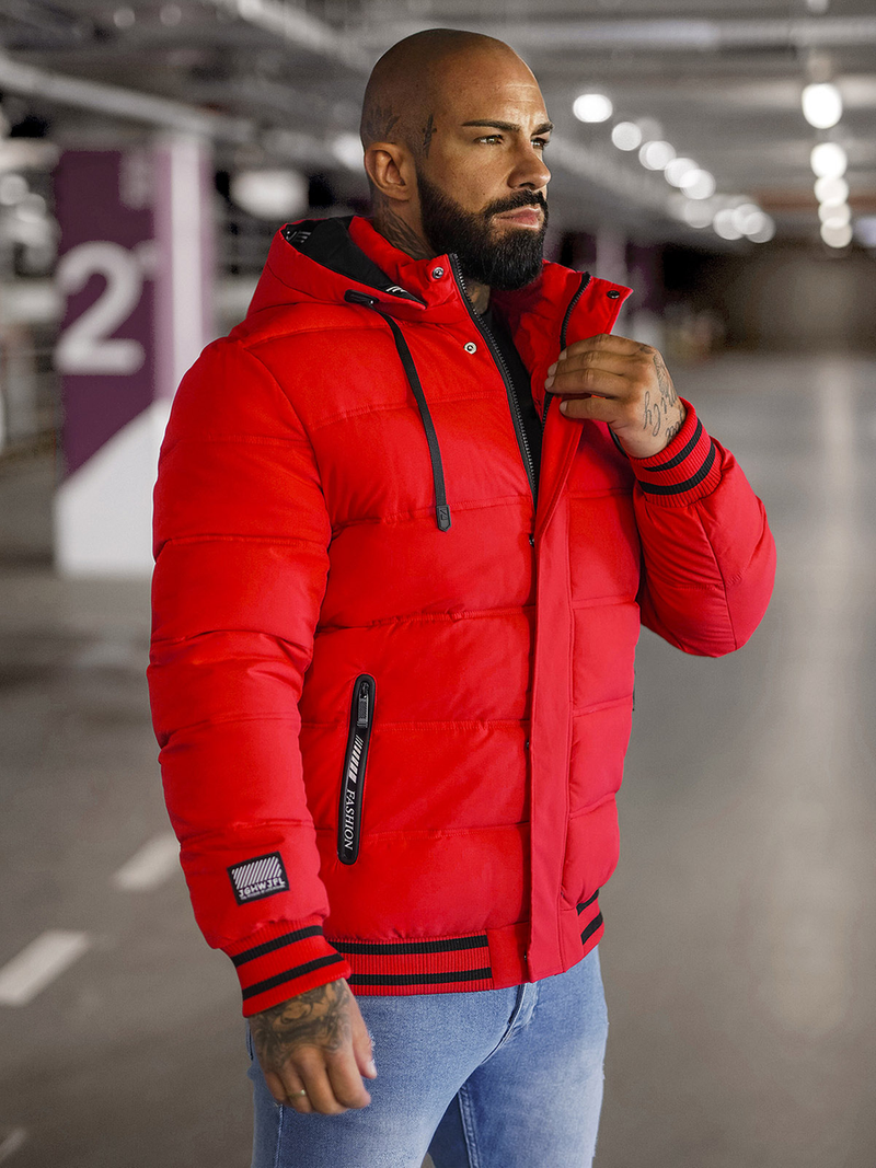 Férfi kabát piros OZONEE JS/57M7501/270