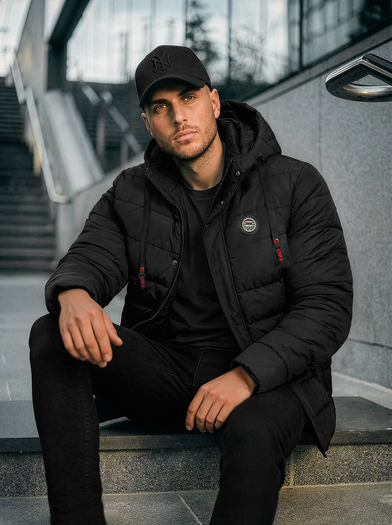 Férfi kabát fekete OZONEE JS/31M5081/392Z