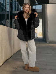 Női téli kabát fekete OZONEE O/16M9179/392Z