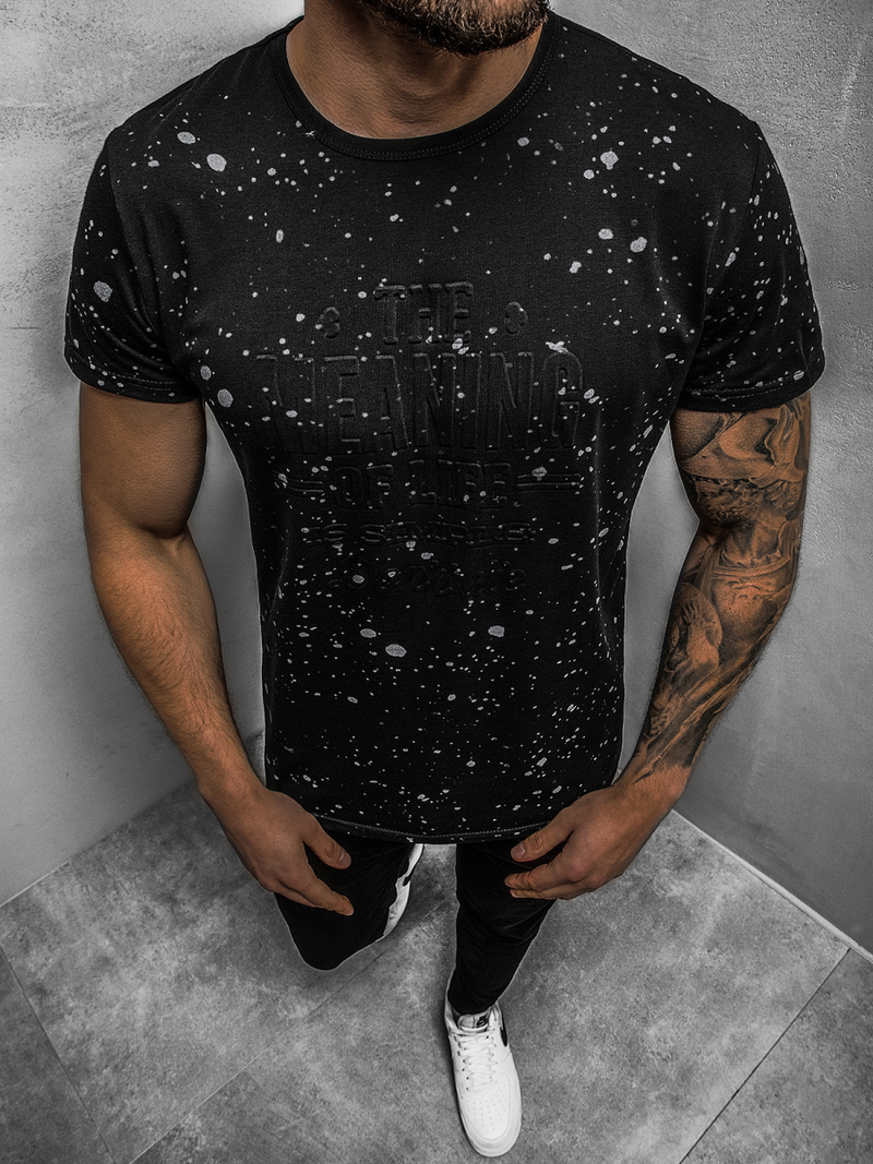 Férfi póló Fekete OZONEE JS/SS11016Z