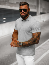 Férfi galléros póló szürke OZONEE JS/8T80/2Z