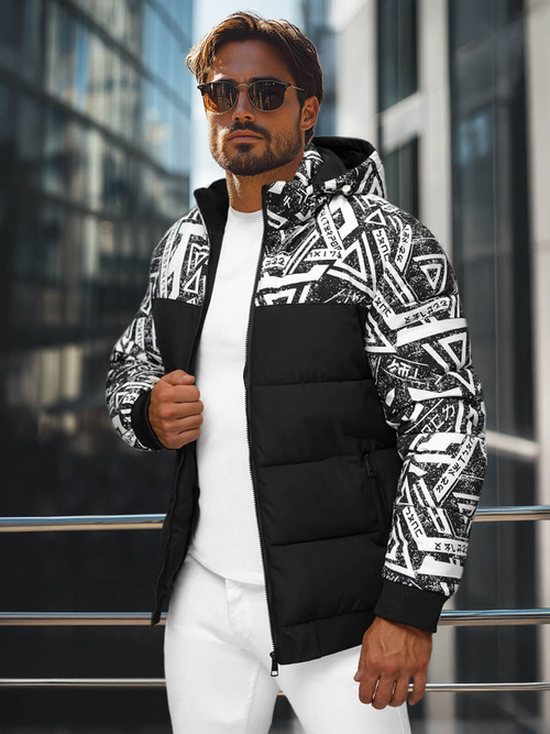 Férfi téli parka kabát fekete OZONEE JS/31M5025/392Z