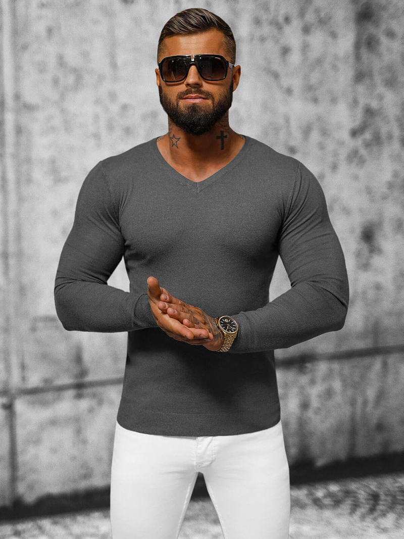 Férfi Pulóver Grafit OZONEE NB/MMB601/3Z