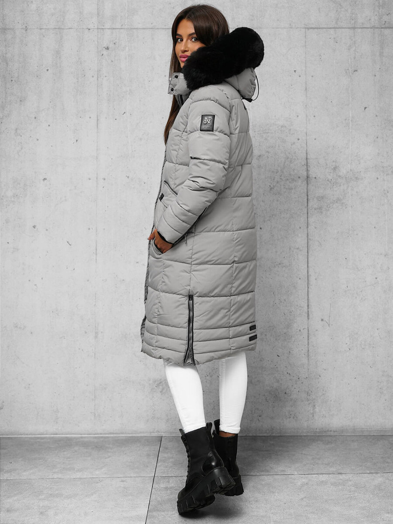 Női téli kabát szürke OZONEE O/W377
