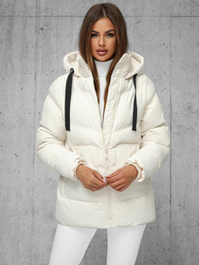 Női téli kabát ecru OZONEE JS/5M3251/281Z