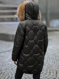 Női téli kabát fekete OZONEE JS/5M3332/392