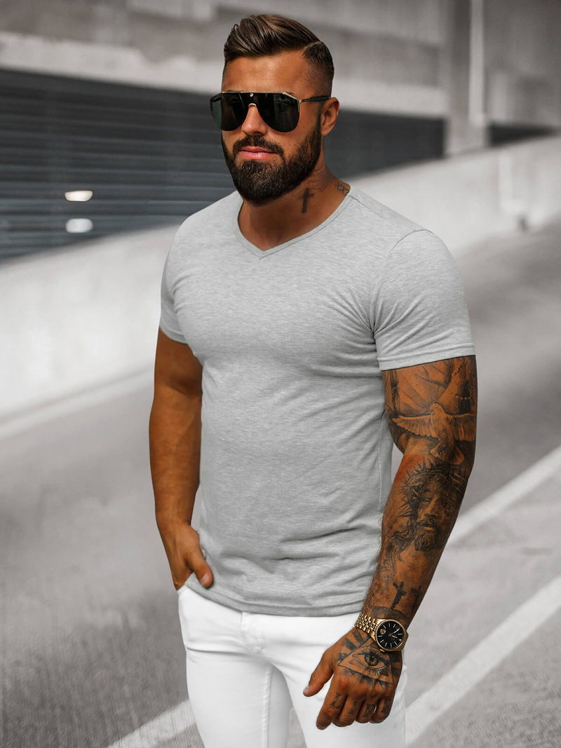 Férfi Póló Szürkés OZONEE JS/712007Z