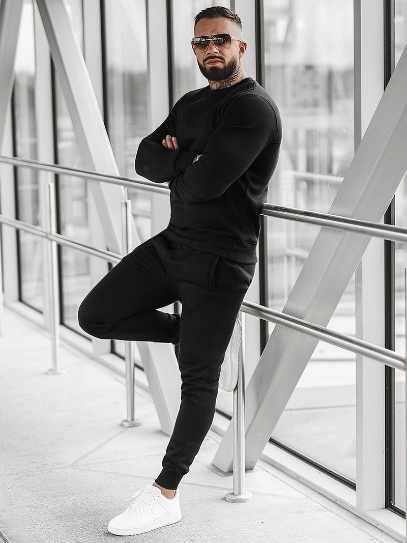 Férfi melegítő együttes fekete OZONEE JS/XW2001