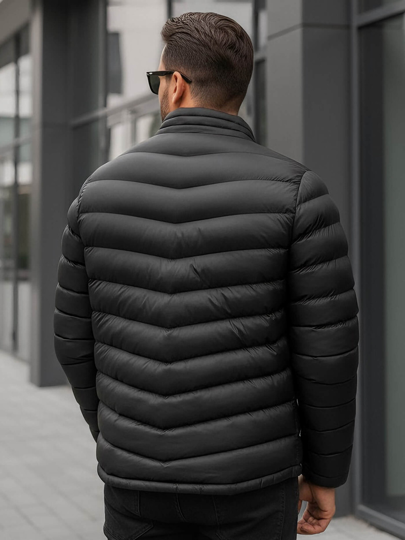 Férfi átmeneti kabát fekete OZONEE JS/SM71Z