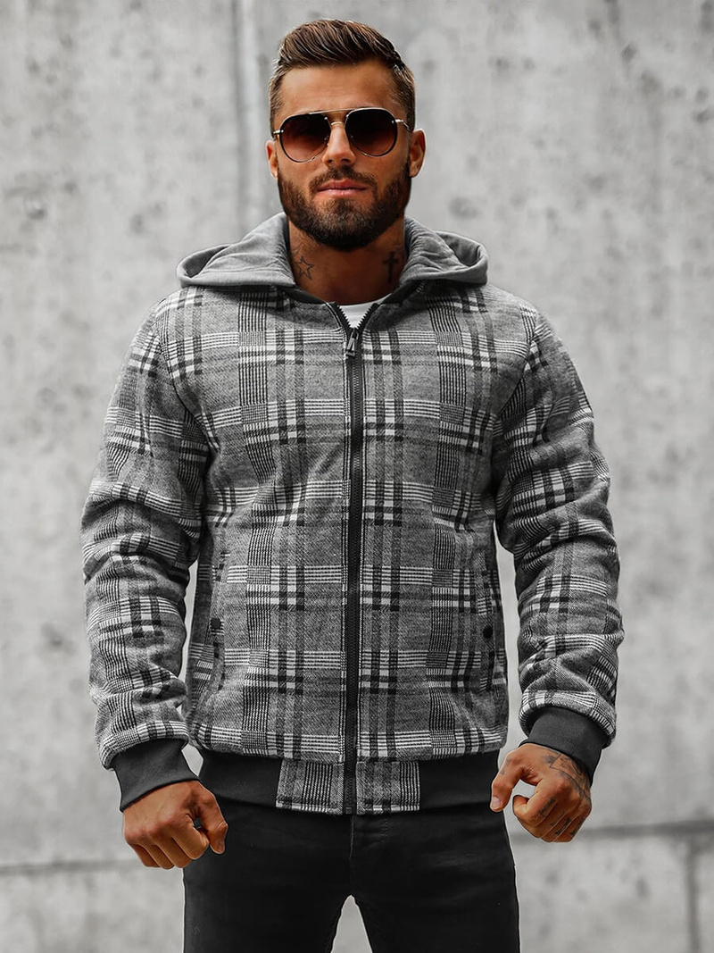 Férfi kabát szürke OZONEE O/3A58